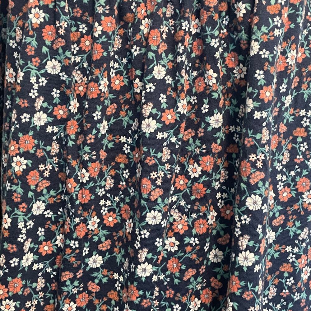 Lucky Brand Blue Floral Long Sleeve Tee Womens Large Square Neck Knit Boho Top - Picture 4 of 11